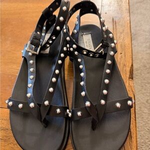 Steven By Steve Madden Black Sandals with Silver Studs
